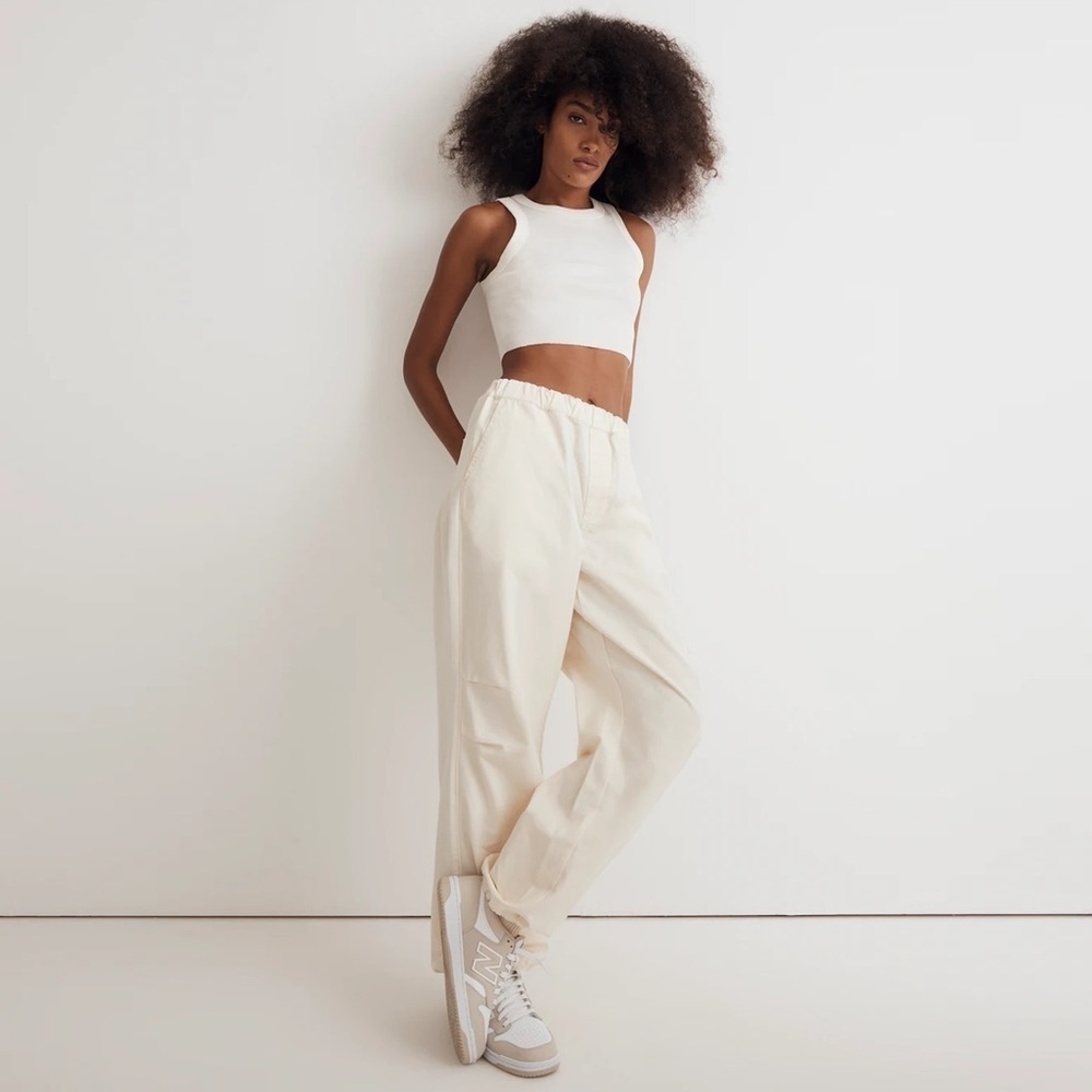 Madewell - Cargo Parachute Pants in (Re)generative Chino - Antique Cream
